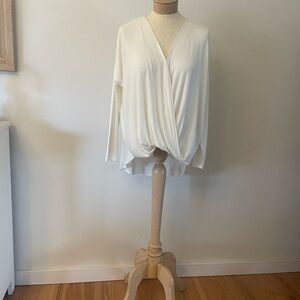 Double Zero Cream Draped Top